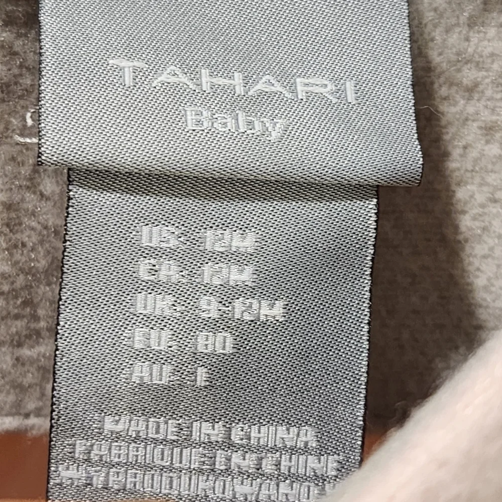 TAHARI baby Girl pink and gray Pea Coat Jacket size 12M